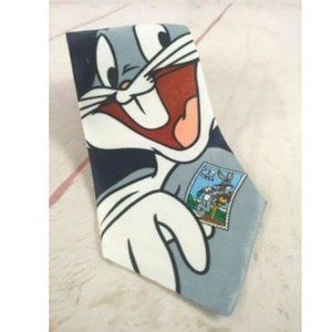 NWT Vintage Looney Tunes Stamp Collection Bugs Bunny Neck Tie 1997